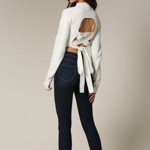 White crop sweater